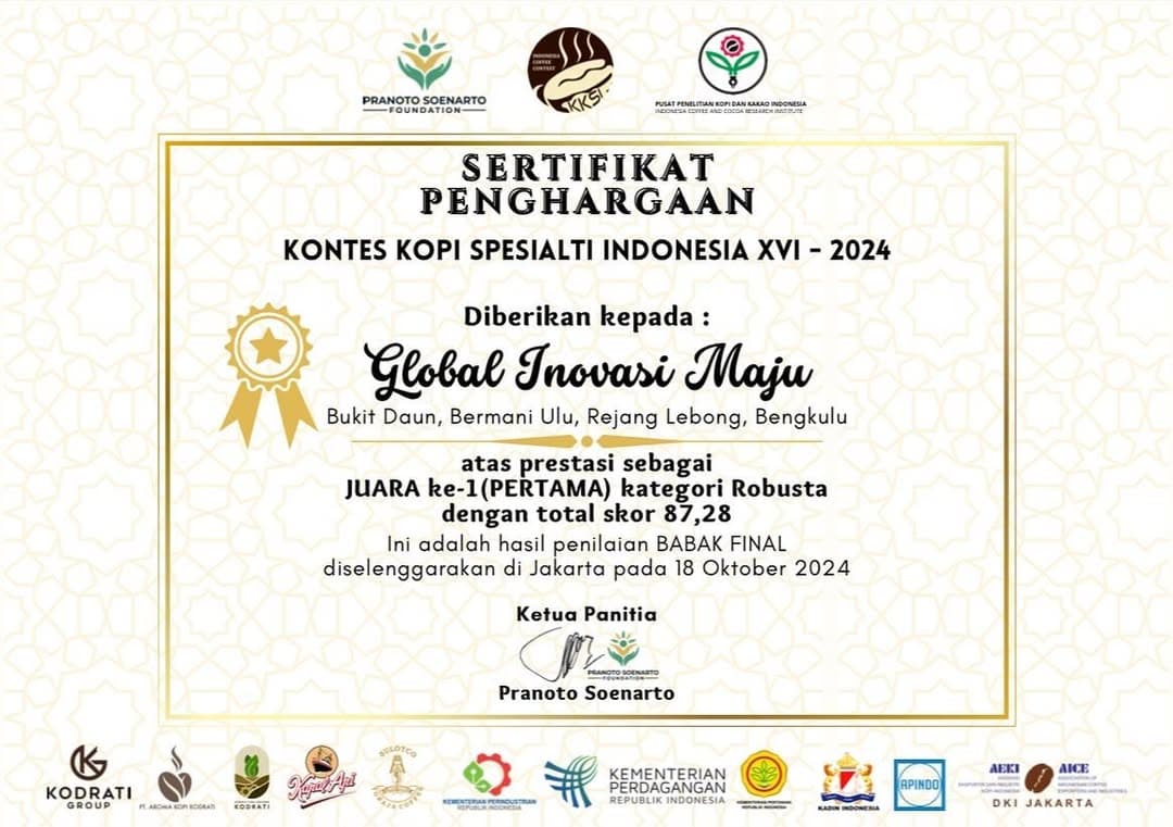 Indonesian Specialty Coffee Contest 2024 Award